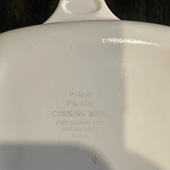 CorningWare set of 2 vintage White and Blue Square Baking Dishes 1 3/4 cup size - Picture 11 of 12